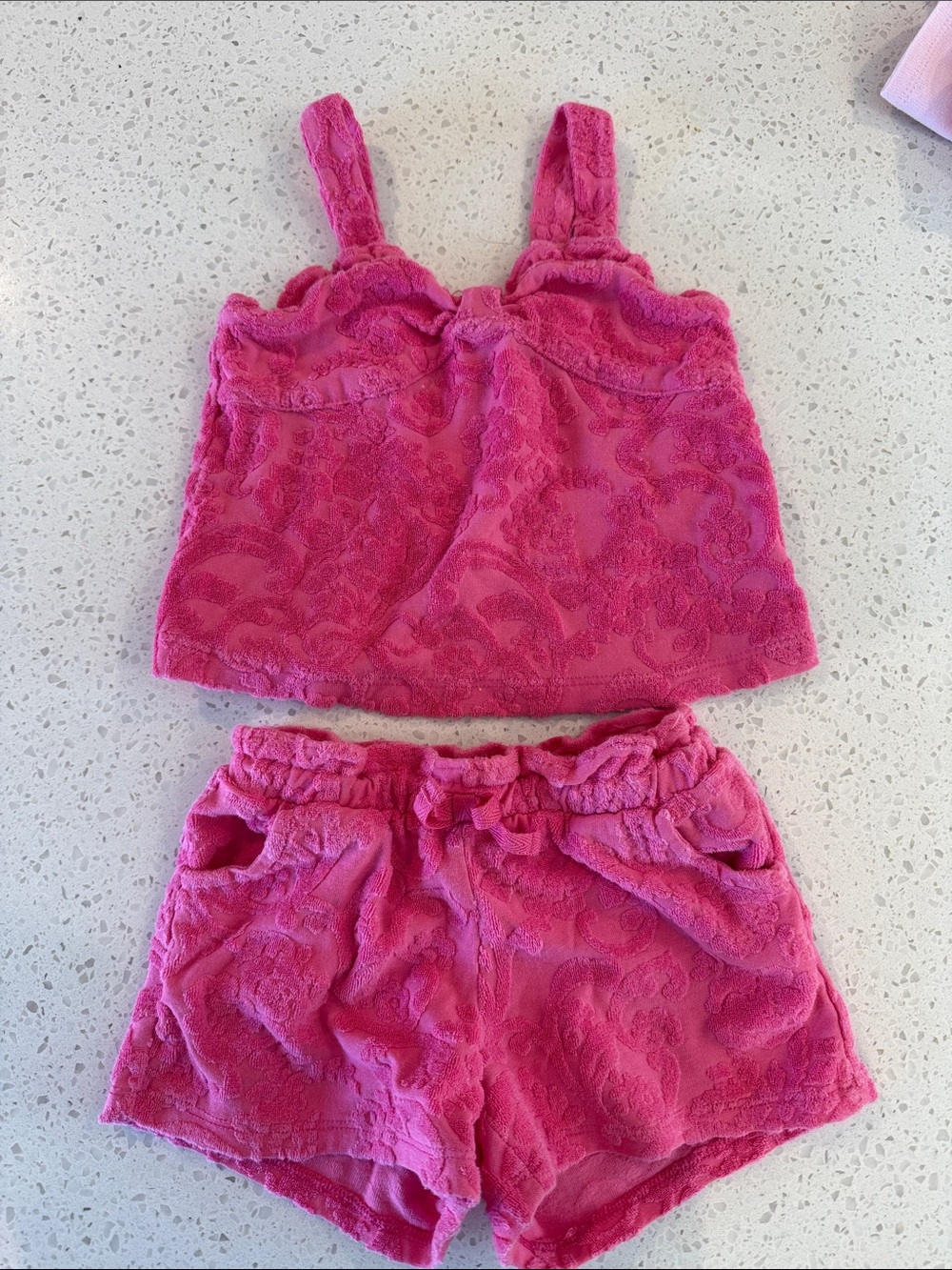 Janie and Jack Pink Terri cloth Tank Top & Shorts Set 2T